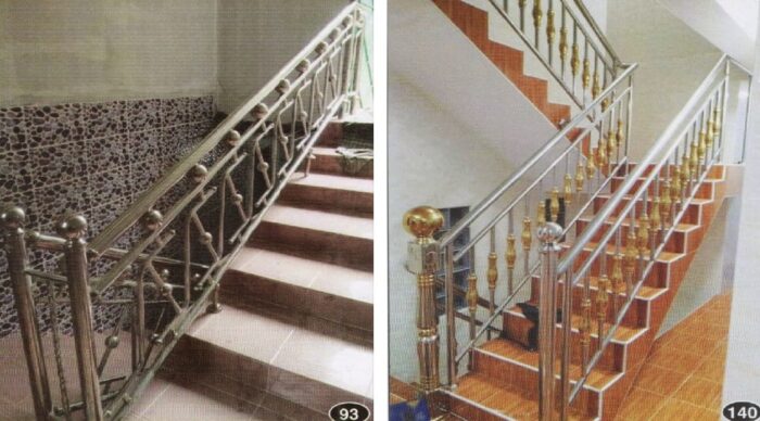 SS Stair railing Golden Stainless Steel Stair Railing