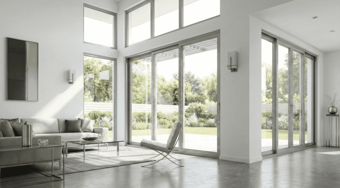 Aluminium and glass Sliding Door designed by Bright Thai Aluminium