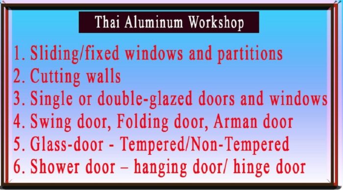 THAI ALUMINIUM WORKSHOP