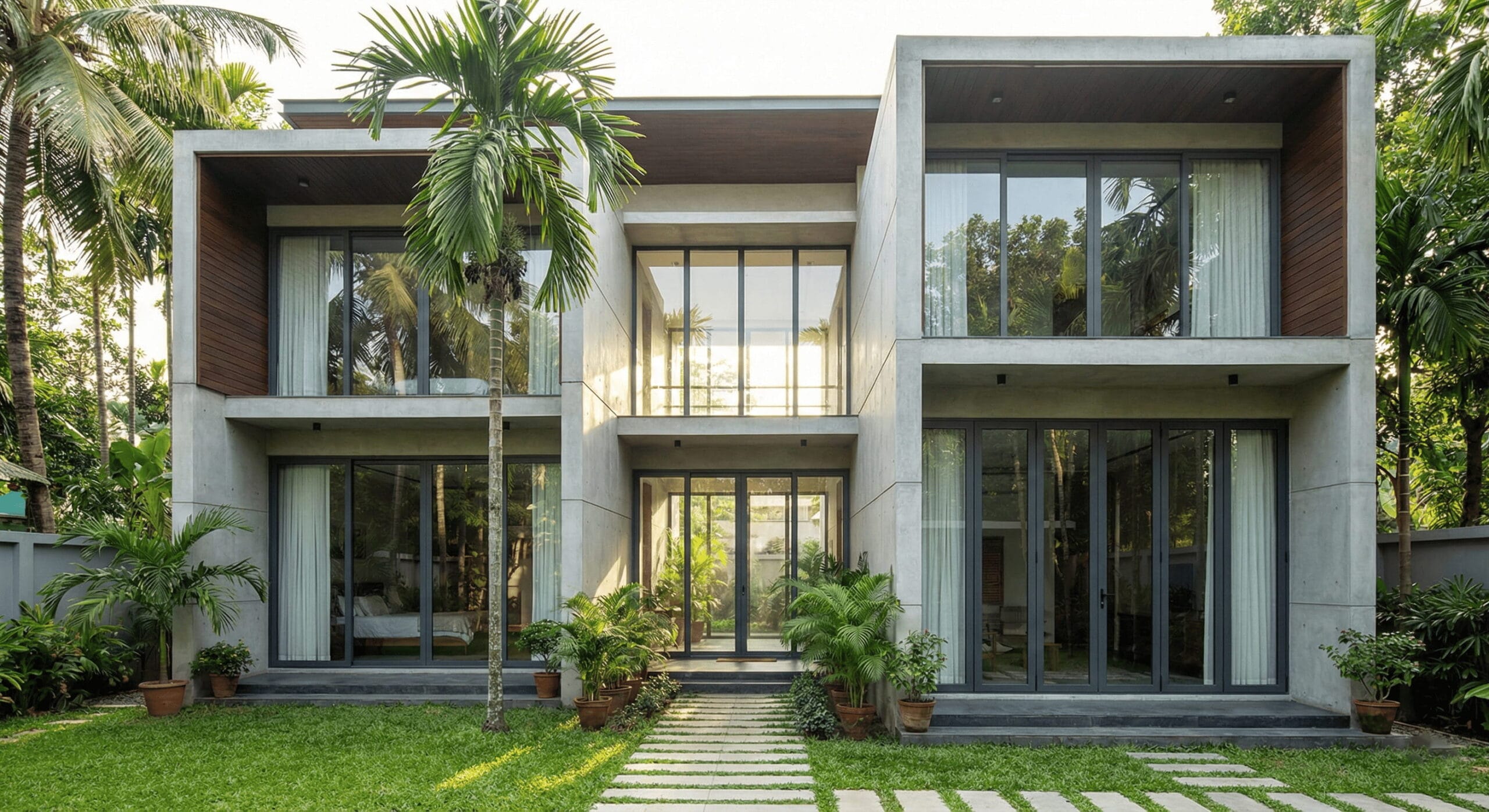 Aluminium doors and windows used in modern homes in Bangladesh