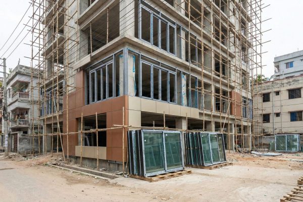 bright-thai-aluminium-contract-work-sylhet Aluminium door, window, ACP and glass installation work at a construction site in Bangladesh