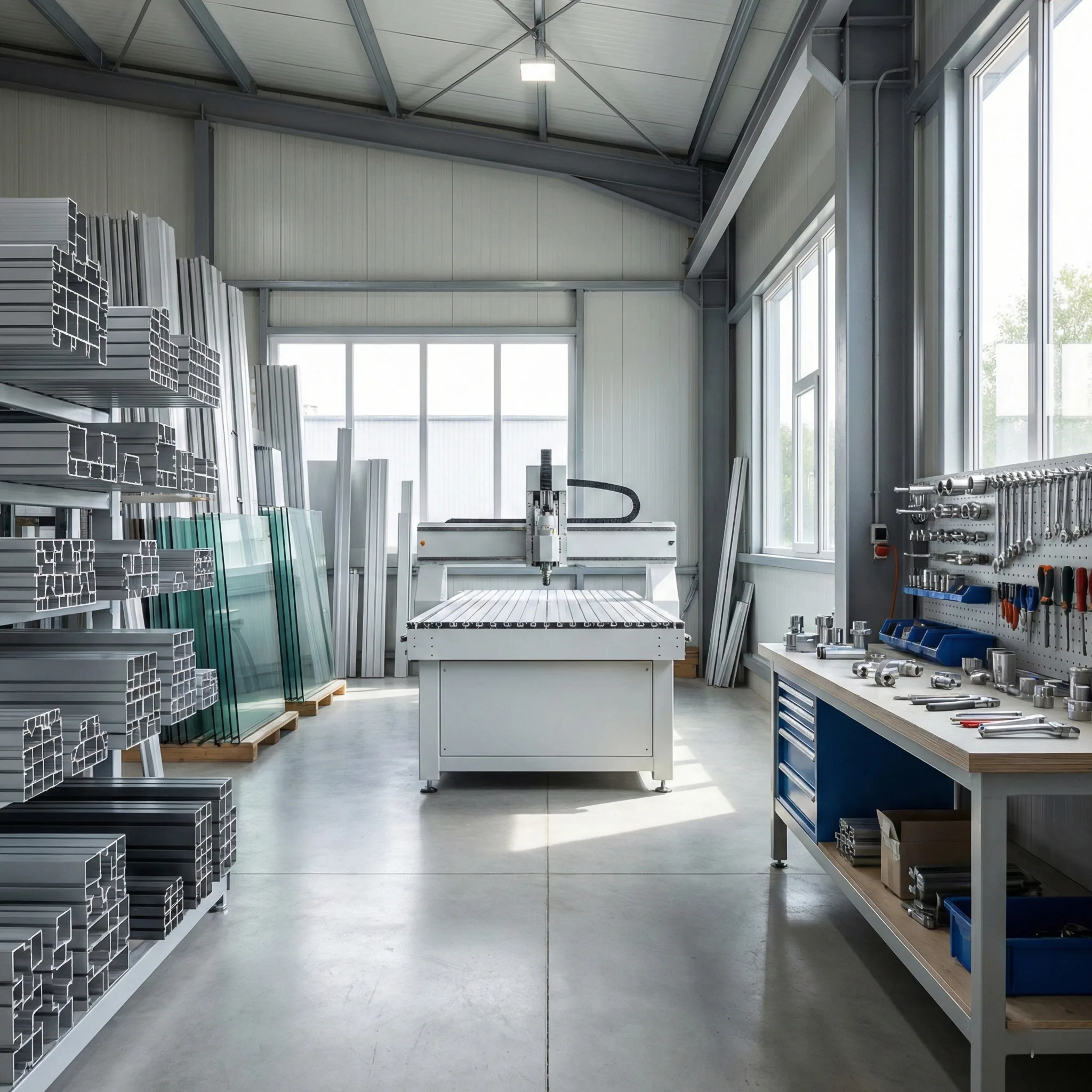 Own aluminium workshop facility of Bright Thai Aluminium in Sylhet