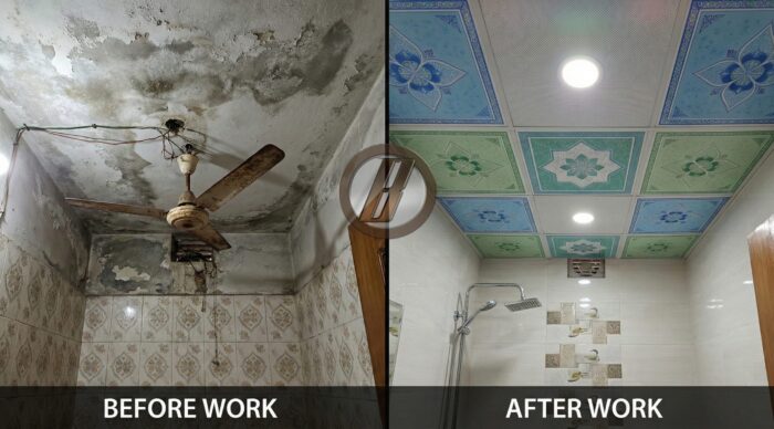 pvc ceiling work inside washroom in sylhet