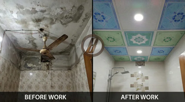 pvc ceiling work inside washroom in sylhet
