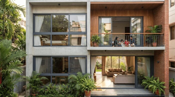 Residential house in Bangladesh with aluminium sliding windows and doors